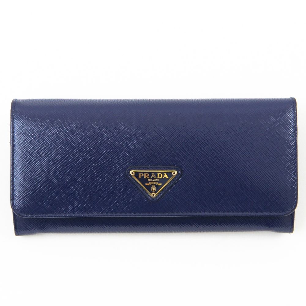 Prada Saffiano Blue Continental Wallet